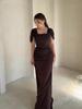 Women's Elegant Short Sleeve Long Dress - European American Style Spring 2026 New Arrival