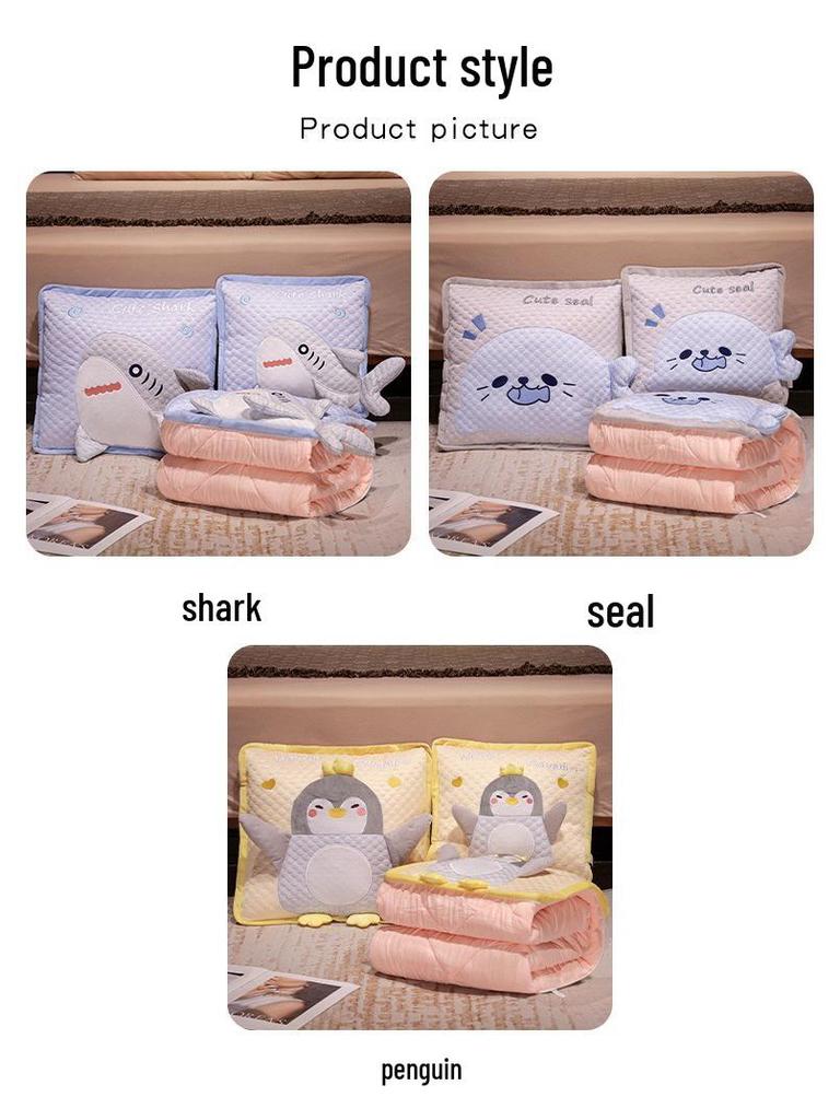 Ice Bean Office Hug Pillow & Blanket: Dual-Use Backrest, Foldable Car Nap Pillow, Two-in-One Sleeping Solution