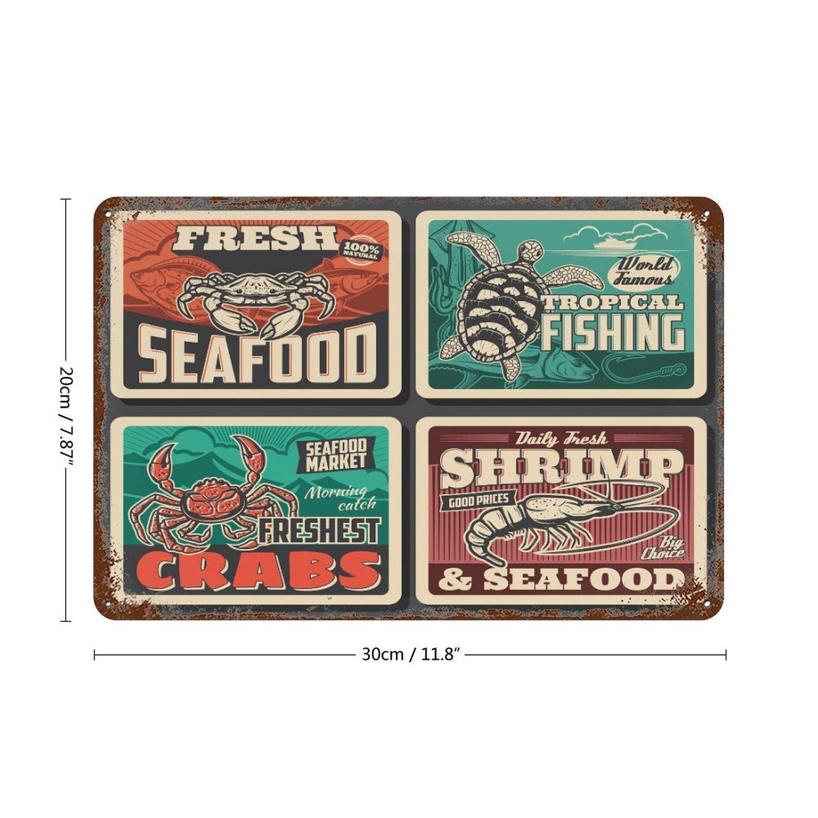 

1-Pack distressed industrial wall plaque, 20×30cm and 30×40cm, rusty metal decoration for restaurant, home or cafe 20*30CM