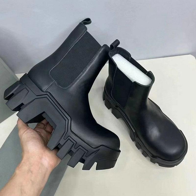Fashion Fashion High-Heeled Boots Women'S Platform Chelsea Boots Heightening Gear Tank Niche Smoke Boots Vintage Bulldozer Boots
