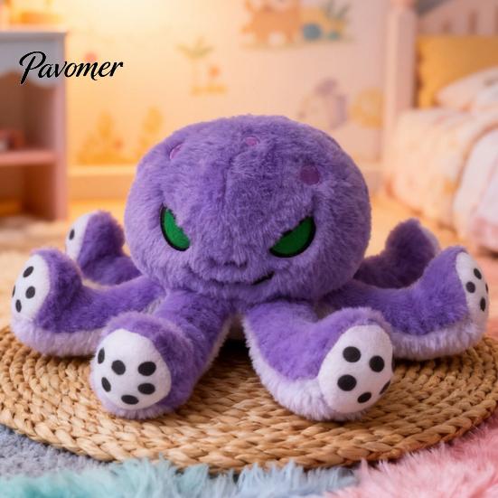 Children Octopus Doll Devil Plush Toy, Soft Stuffed Dark Decor, Desk Ornament Eight Tentacle Sea Animal Pillow, Gift for Halloween Christmas Birthday