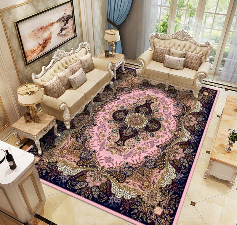 Ethnic Style Carpet Persian American Retro Living Room Sofa Coffee Table Carpet Household Bedroom Bedside Carpet Mat