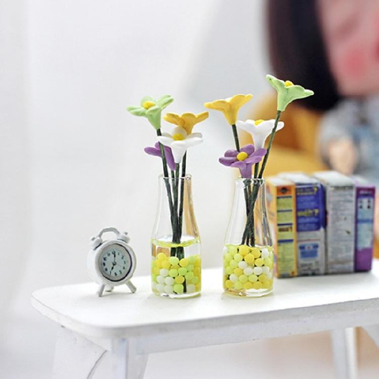 Glass Flower Vase Lovely Room Decoration Mini Flower Bottle Car Mirror Ornament