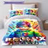 Roblox ,Pattern Bedding Quilt Set Quilt Cover Pillowcase Home Decoration Birthday Gift (1 * Duvet Cover + 2 * Pillowcase, Without Core)