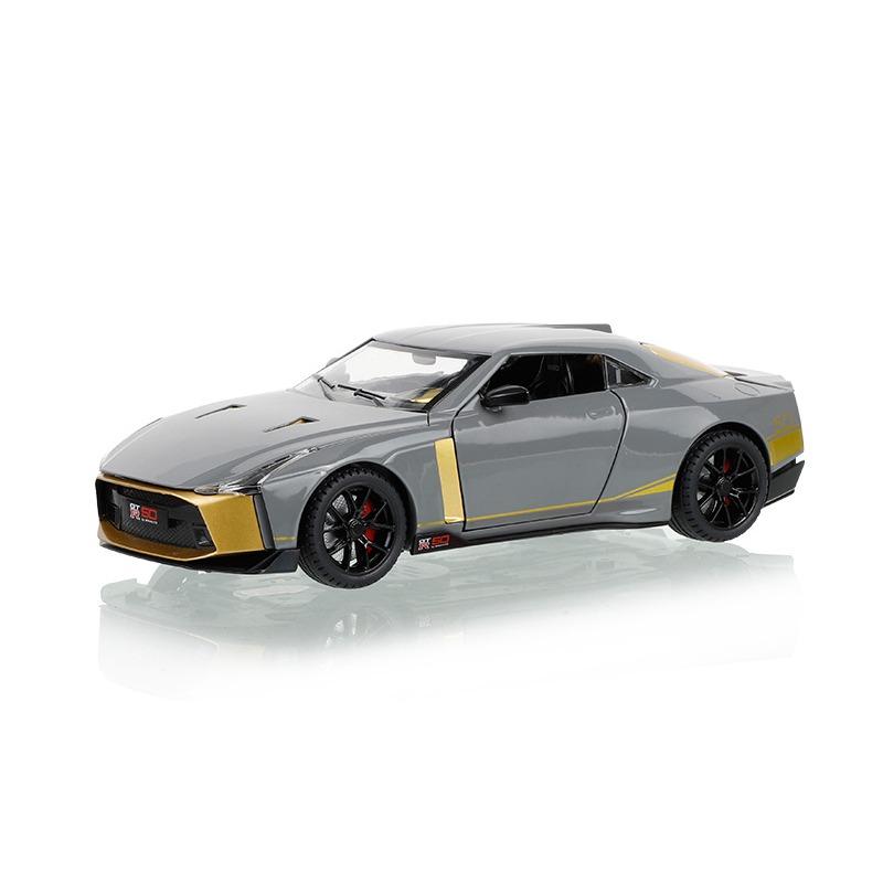 

1/24 Nissan GTR50 Ares литые игрушечные машинки из сплава металлическая игрушечная модель автомобиля коллекция звуков и света детские игрушки серый