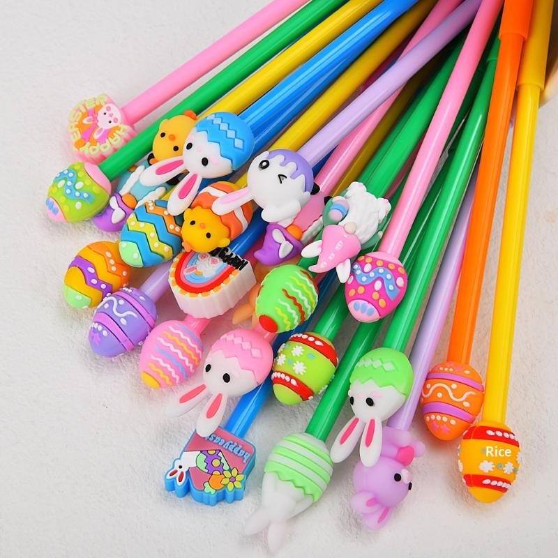 New New 1/5/10Pcs Easter Cartoon Silicone Rabbit Gel Pen Cute Writing Pen For Students Stationery School Supplies Creative Gift