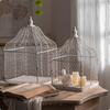 2 Pieces Vintage Birdcage Candle Holder Uncovered Wire Design for Living Room