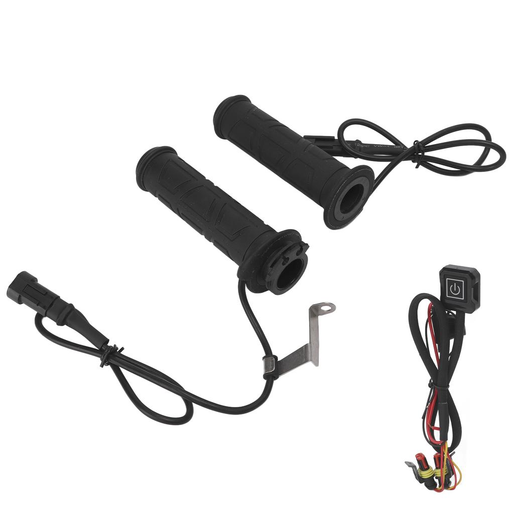 1 Pair Electric Heated Grips Adjustable Temperature Winter Hands Warmer for Motorcycle ATV 7 8in HandlebarBlack Switch