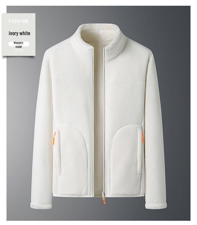 2023 Autumn/Winter Double-Sided Polar Fleece Jacket for Couples - Warm, Thickened, Wearable Outdoors