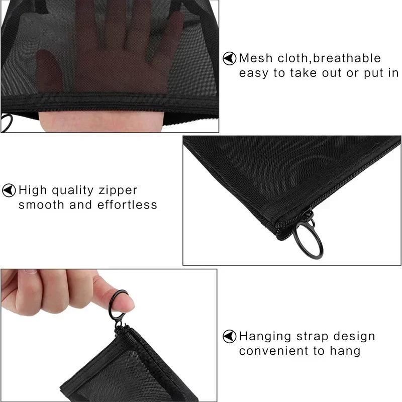 Black Mesh Toiletry Bags for Women Travel Makeup Bag Small Large Case Organizer Cosmetic Cases Toiletries Storage Handbag Pouch