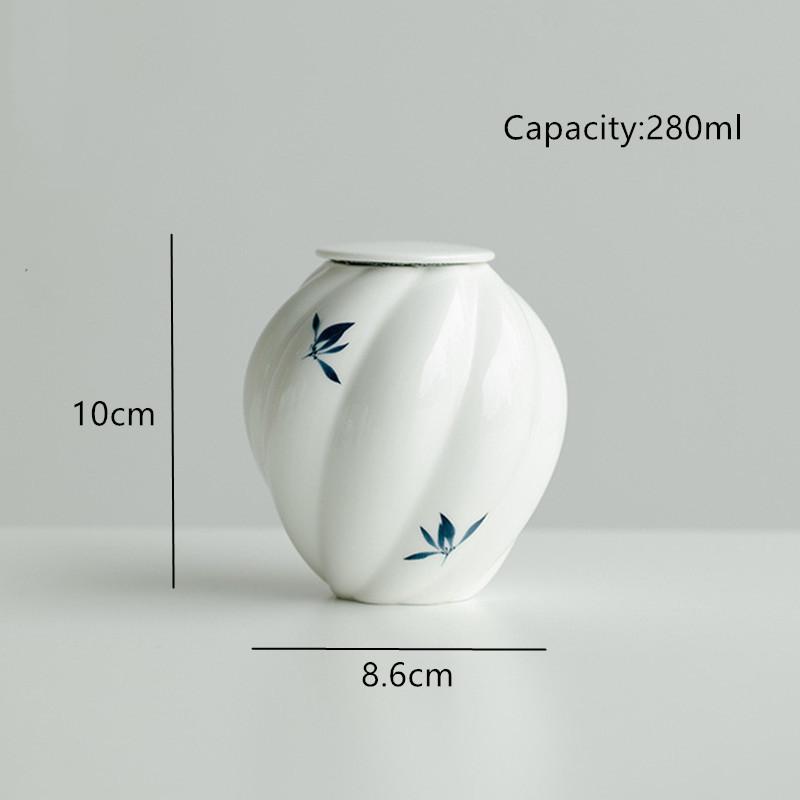 Chinese Handmade Ceramic Tea Caddy Orchid Pattern Sealed Porcelain Tea Jar Spices Coffee Containers Portable Tea Boxes Teaware