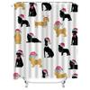 TU Cute Dog Christmas Shower Curtain Waterproof Festive Holiday Bathroom Decor Farmhouse Style Modern Pattern Holiday Gift Dog L