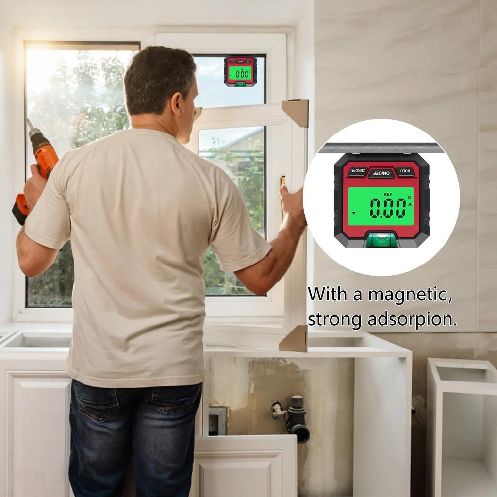 Magnetic Digital Level Box 360 Degree Angle Finder Protractor Inclinometer Goniometer 4x 90 Degree for Precision Measurement