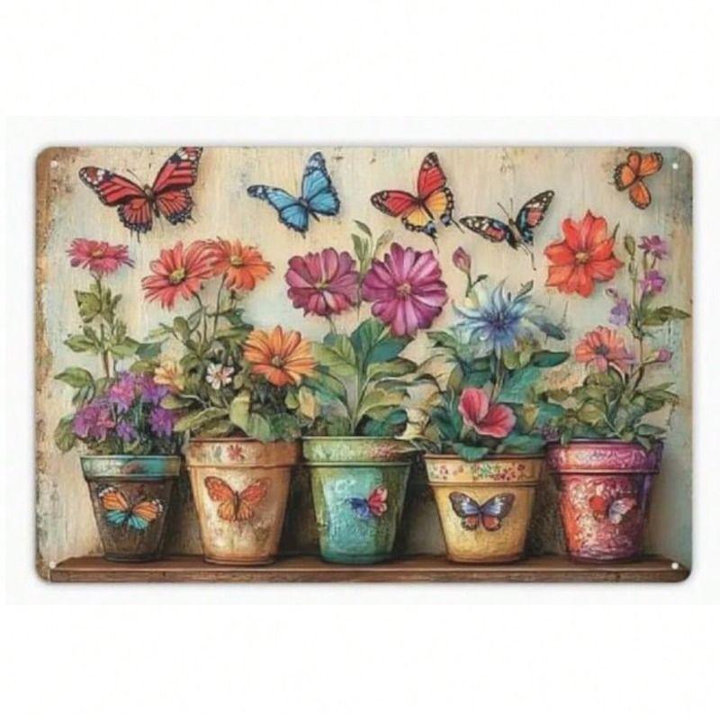 Vintage Metal Painting for Living Room Kitchen Studio Garage Wall Decor