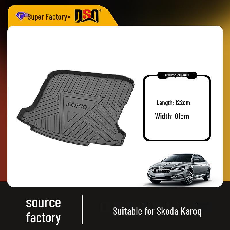 

Коврик в багажник Skoda Kamiq GT/Superb/Karoq: Водонепроницаемый, износостойкий, цельнолитой дизайн Black TPE Mat