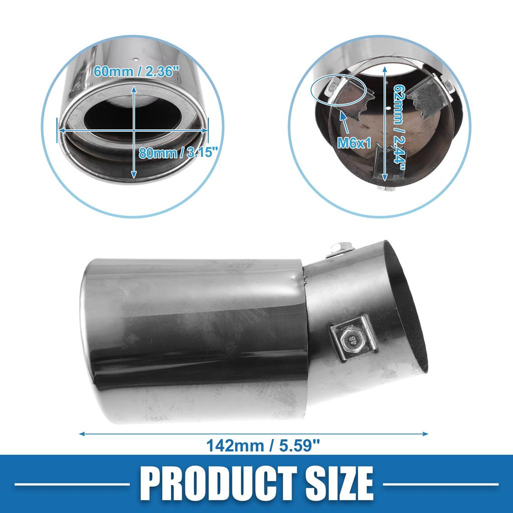 A ABSOPRO Muffler Cutter, Exhaust Pipe, Downward, General Purpose, For Car Exterior Supplies, Oval