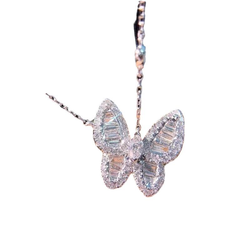 Colier Exquis cu Pandantiv Diamant Fluture - Lanț Claviculă Modă de Lux pentru Femei