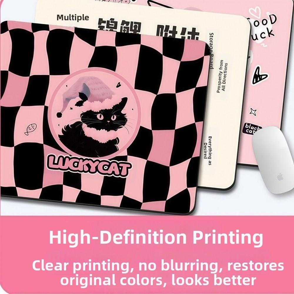 Waterproof Women's Mouse Pad Non-Slip Kitten Mouse Pad Black Cat Mouse Pad  For Laptop PC, Desktop