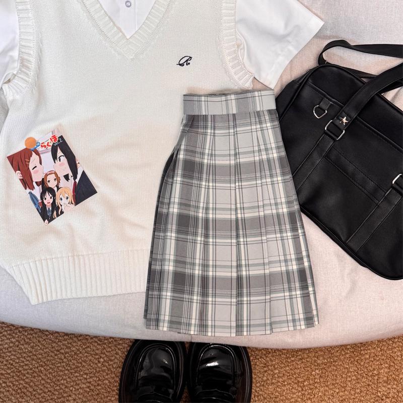 Japanese Style Authentic Pleated Tartan Skirt - School Uniform & Academic Style, Popular Whitening Summer Item