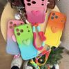 Gradient Color Wave Wrist Strap Case for IPhone 17 Pro Max Air 16 14 15 Plus 12 13 11 X XR XS Lanyard Love Heart Soft TPU Cover
