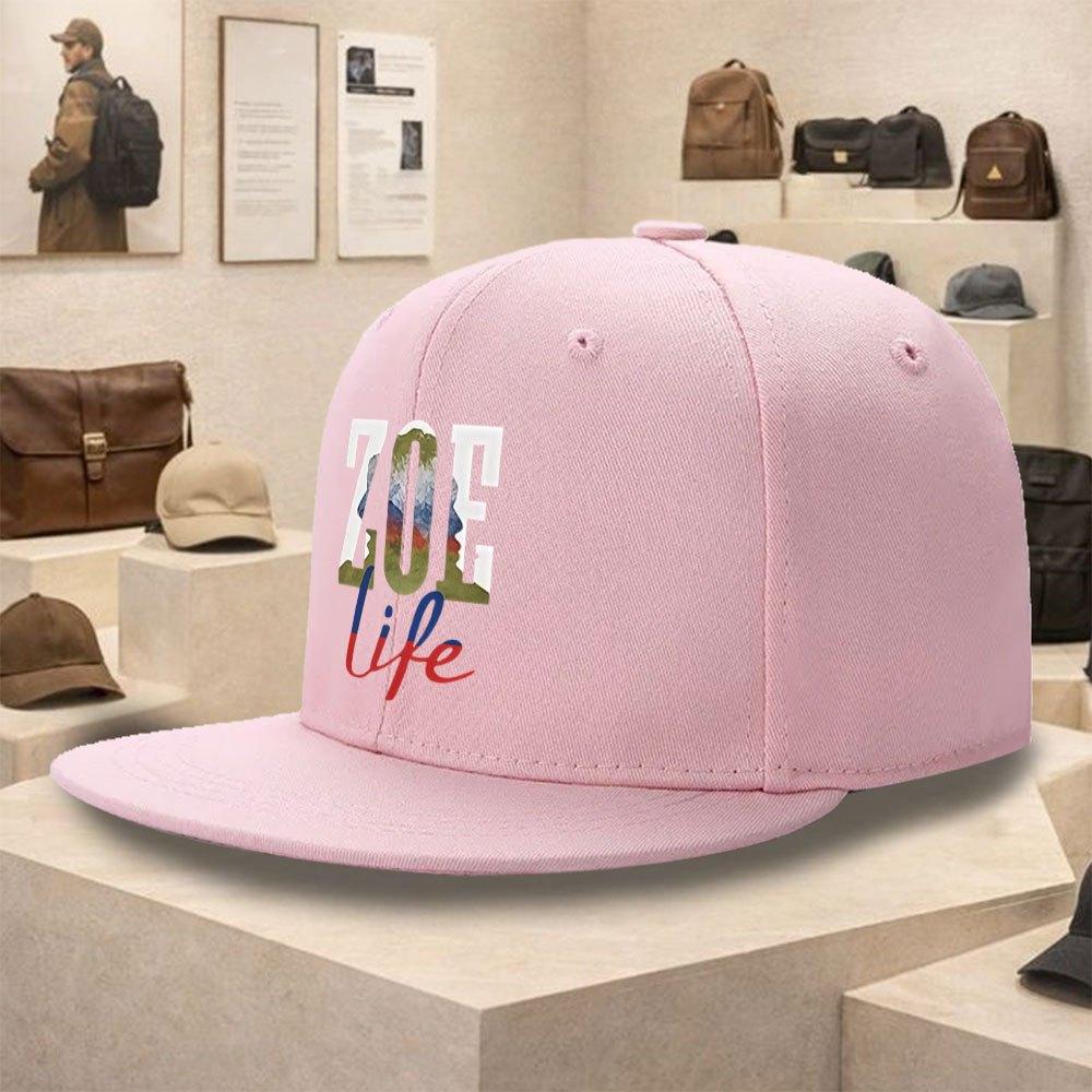 Zoe Life Landscape Graphic Flat Brim Baseball Cap Unisex Polyester Snapback Street Style One Size