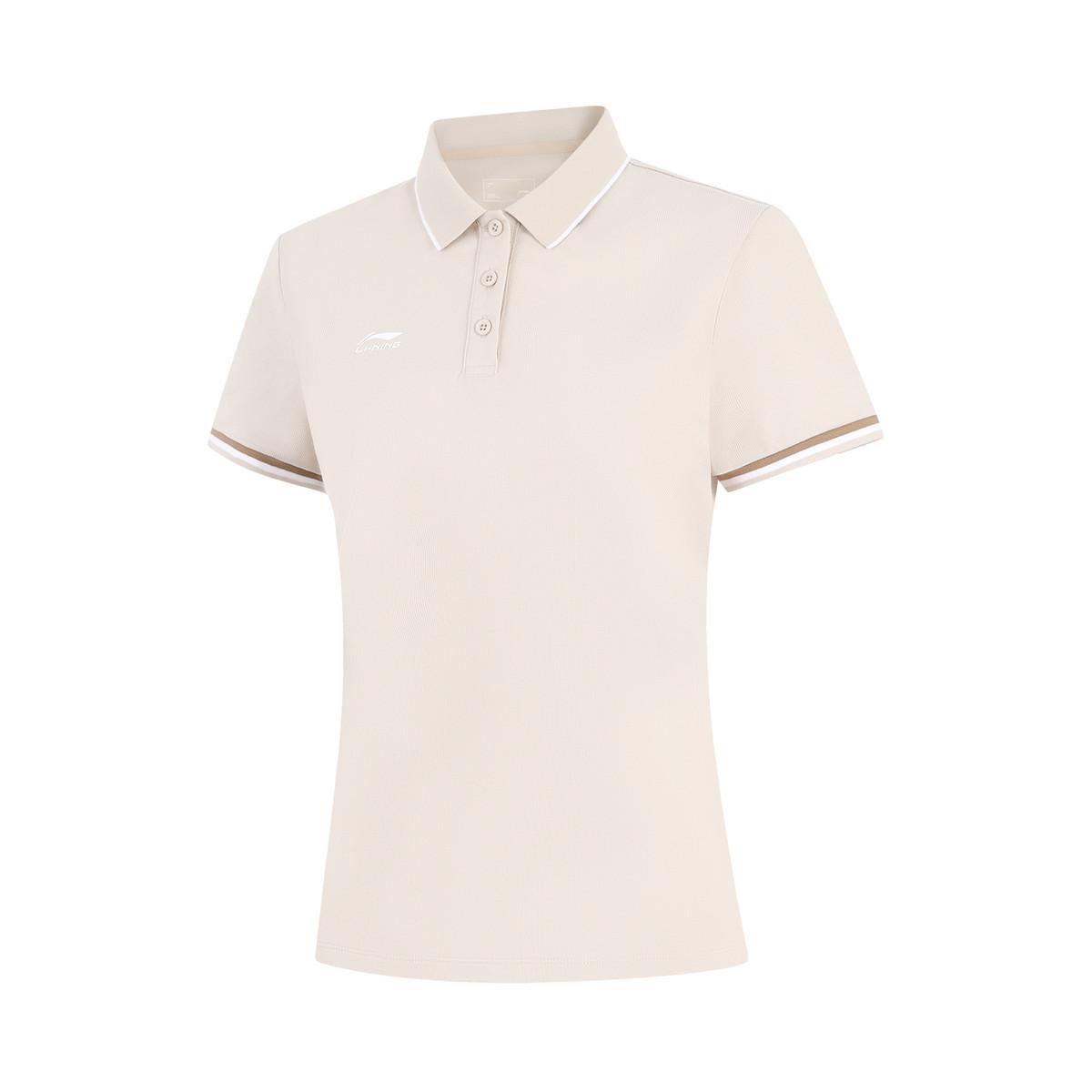 Li-Ning Comfortable Breathable Polo Shirt Women tops Oatmeal-Gray APLW476-10 S