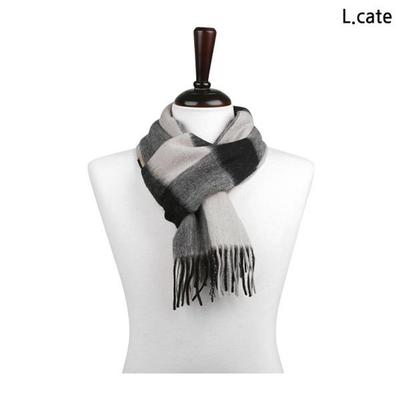 Elkate Women's Muffler LDRM003 Wool Soft Big Check Scarf