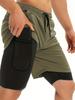 Men's PRO Breathable Mesh Double Layer Quick-Dry Loose Fit Running Shorts
