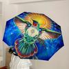 1pc Hummingbird Mandala Artwork Automatic Open/Close Umbrella, Folding Compact Umbrella with Lightweight Design for Women/Menyy251028190