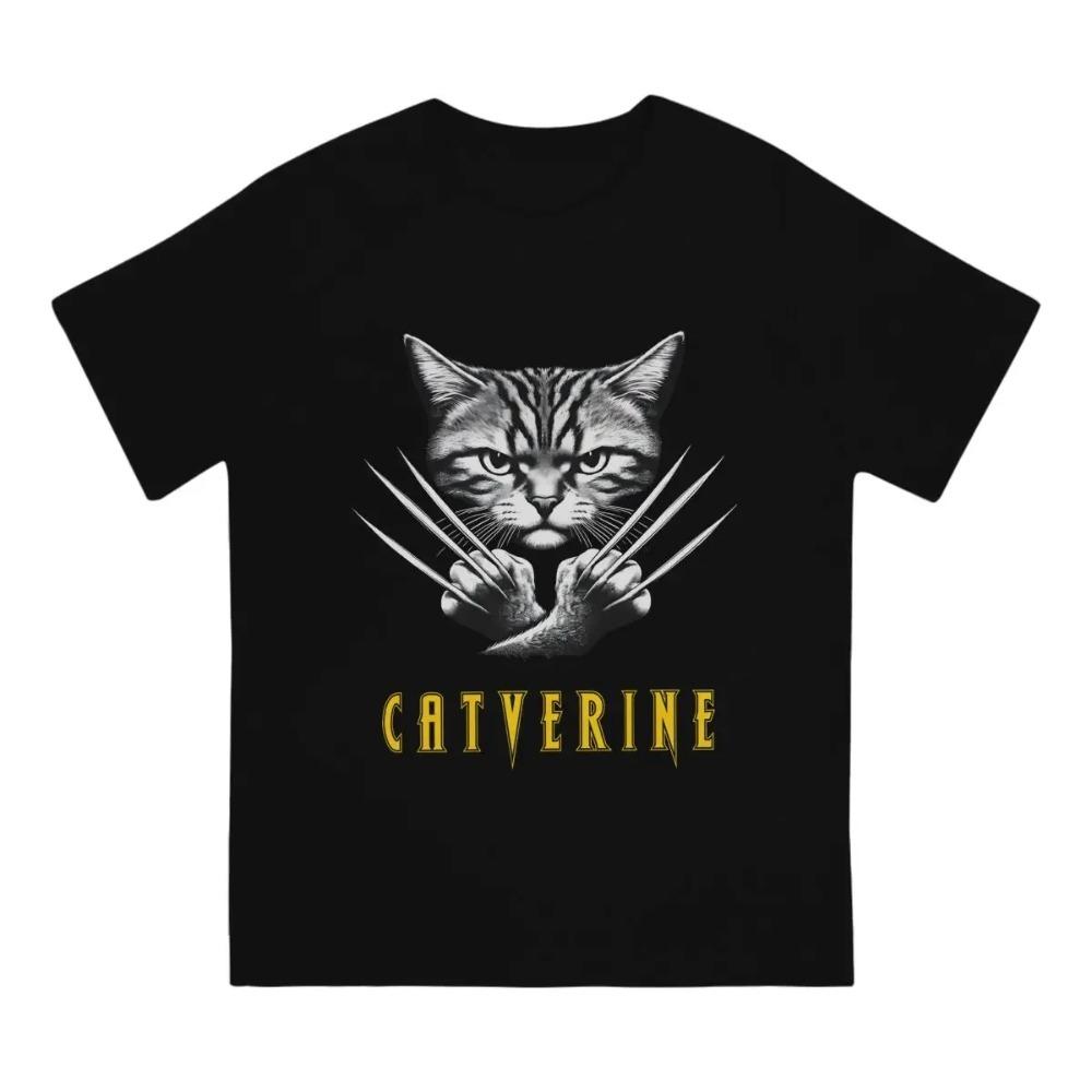 Men T-Shirt The Catverine Crazy Tees Short Sleeve Deadpool And Wolverine T Shirts O Neck Clothes Classic
