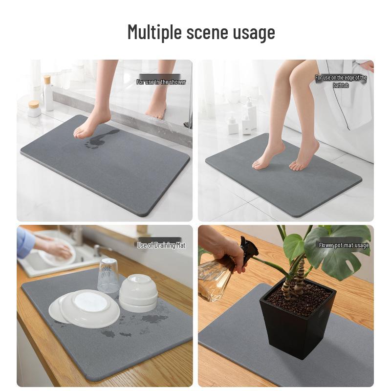 Diatomaceous Earth Quick-Dry Anti-Slip Bathroom Foot Mat
