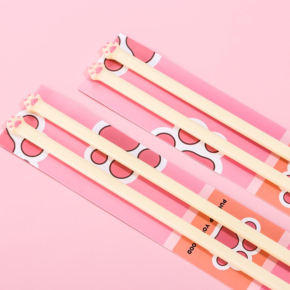 Reusable Cat Pink Paw Chopsticks Non-Slip Food Clip Creative Cat Paw Chopsticks  Gift