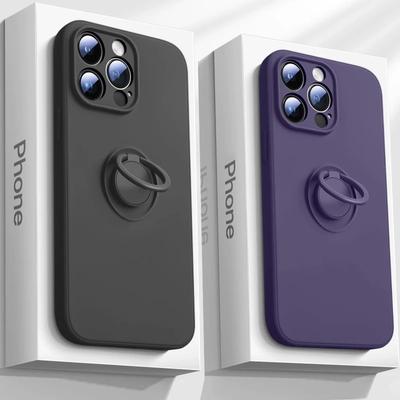 Luxus Flüssigsilikon Magnetischer Ringhalter Hülle Für iPhone 15 14 13 12 16 Mini 11 Pro Max X XR XS Max Plus Lanyard Abdeckung