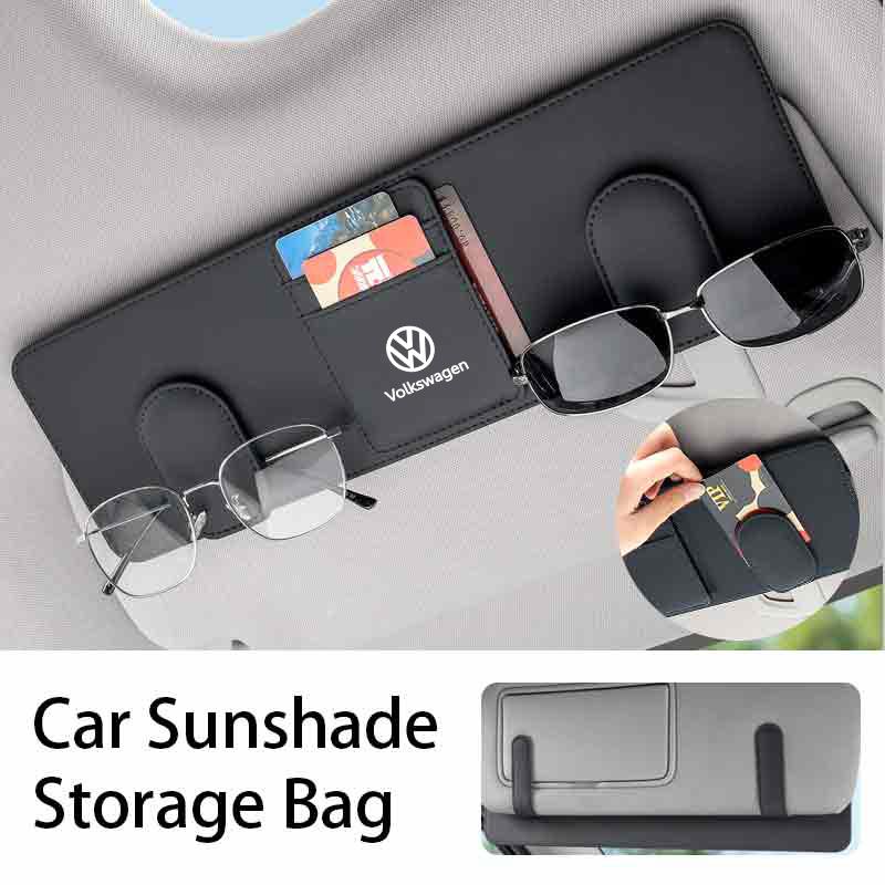 CUP1 Multi-functional Car Sunshade Plate Organizer Bag Auto Accessories For Volkswagen VW Golf 4 6 7 GTI Tiguan B5 B6 B7 CC Jetta MK5