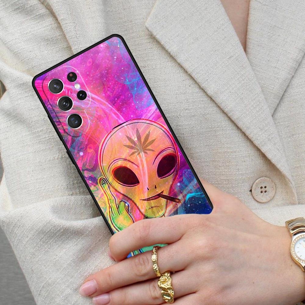 Aesthetics Cartoon Alien Space Funda Cell Phone Case for Samsung Galaxy S26 Ultra S25 S24 S23 S22 S21 S20 Note10 Cover