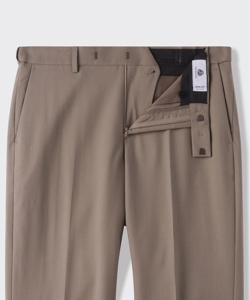 MUSINSA STANDARD Wool Semi-Wide Hidden Elastic Waist Slacks [Dusty Beige]