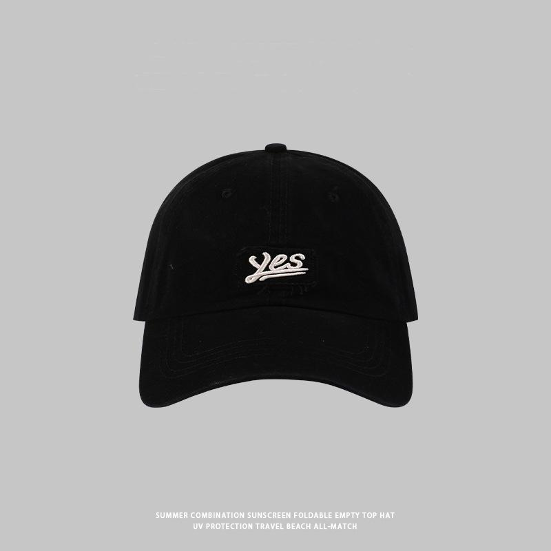 Washed Embroidered Letters Soft Top Baseball Hat for Women's Autumn New Versatile Sun Visor Couple's Baseball Hat