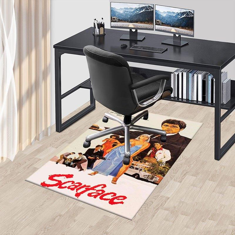 1 Stück Scarface Büroteppich Stuhlunterlage Weich, Bequem, Ganzjahres, Perfekt für Zuhause, Schlafzimmer oder Bürodekoration, Perfektes Geschenk für