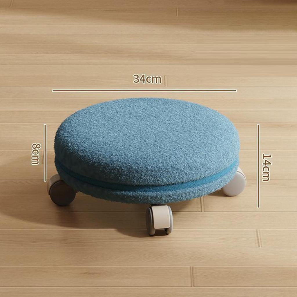 360° Rotating Rolling Stool Low Roller Seat Footstool Makeup Noise Universal Wheels