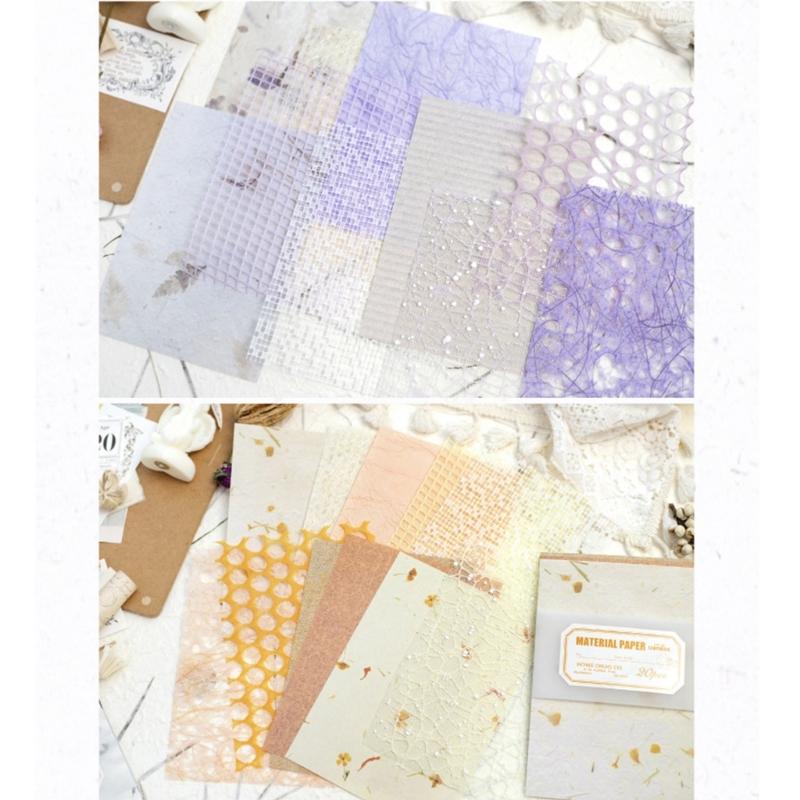 20 Sheets Aesthetic Background Decorative Paper Scrapbooking Decoration Paper for Scrapbook Journal Planner Album