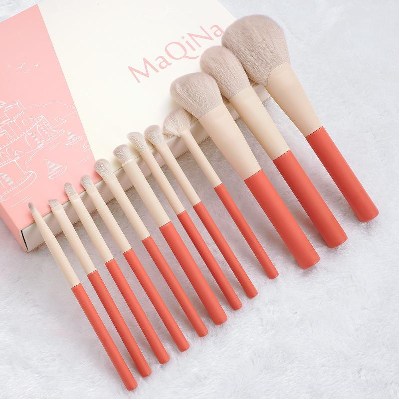 12pcs Makeup brush set full set of loose powder brush, eye shadow, foundation make-up, soft hair, beauty tools makeup brush