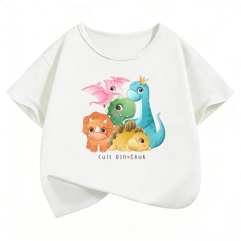 Funny Dinosaur Printed TShirt T Shirt Girls Boys Kids Summer Graphic Short Sleeve Tops TShirts Cute Girls Clothing