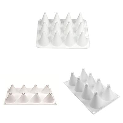 Cone Shape Silicone Molds Baking Tool Mousses Cake Decorating Molds for Making Chocolate, Candy, Candle, Soap Enduring
