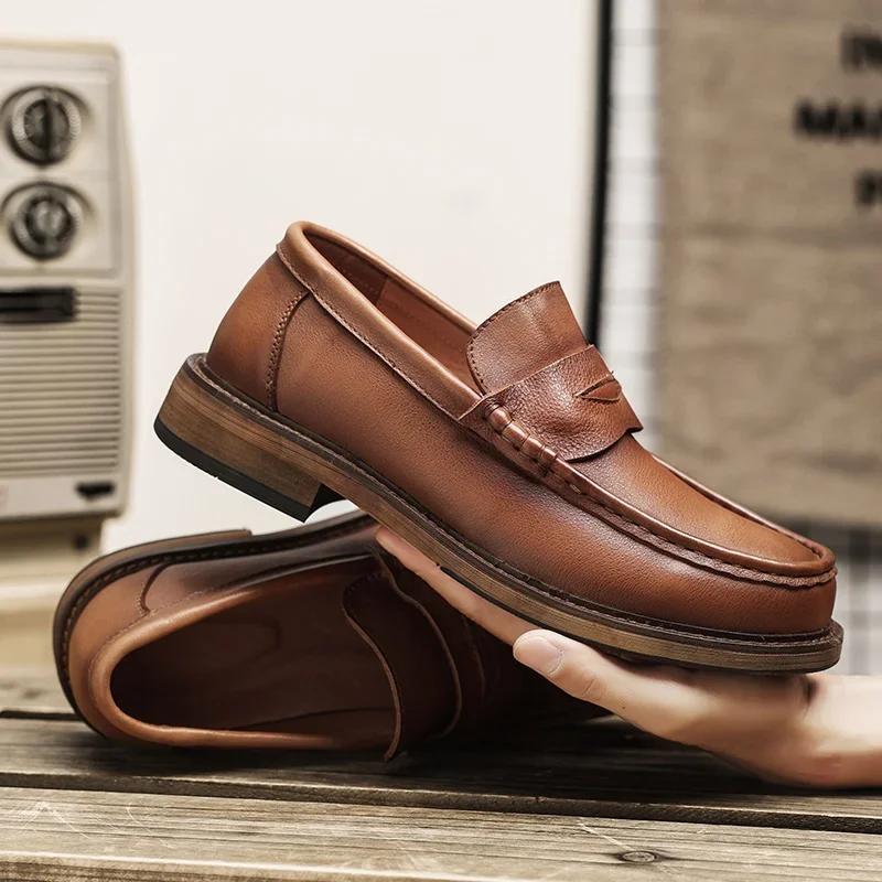 Мужские лоферы из натуральной кожи класса люкс — фото 6