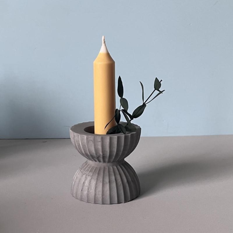 Funnel Silicone Candle Stand Mould For Epoxy Resin Tealight Holder Decoration Striped Funnel Candlestick Silicone Molds