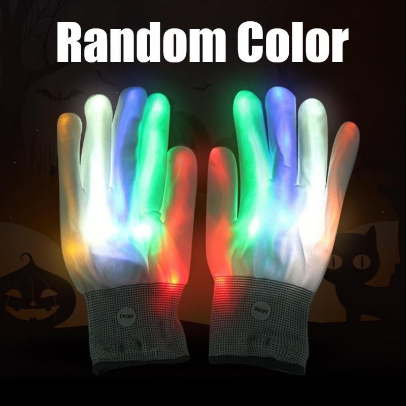 

Светодиодные перчатки со светом для пальцев для детей, подростков, взрослых, с 6 режимами мигания. Идеально подходят для Хэллоуина, вечеринок, фестивалей и концертов.