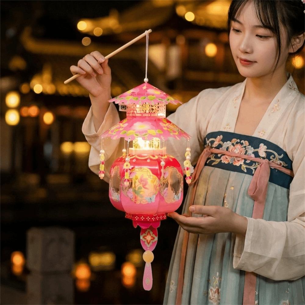 Lightweight Mid-Autumn Festival Lantern PVC Handheld Lantern Portable DIY Craft Material Kit Kids