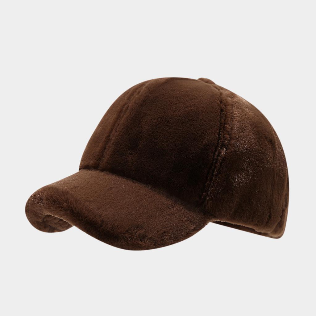 

Modern Short Brim Baseball Hat With Polyester Material For Autumn Winter Travel And Leisure Brown