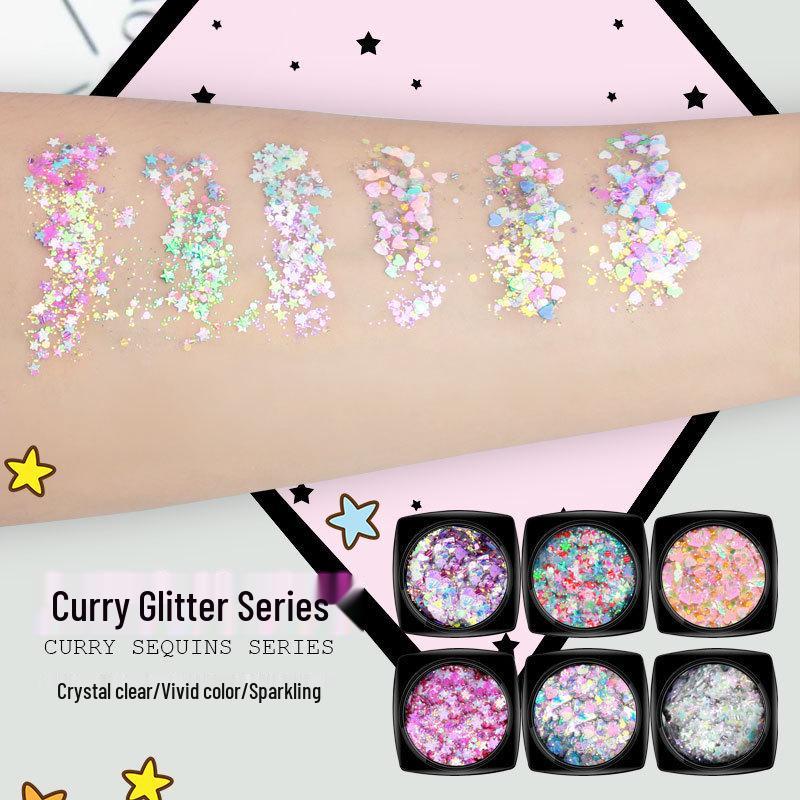 Любовь Звездная Серия Блесток: Фестивальная пыльца фей и чешуя русалки Гель-блестки для нейл-арта