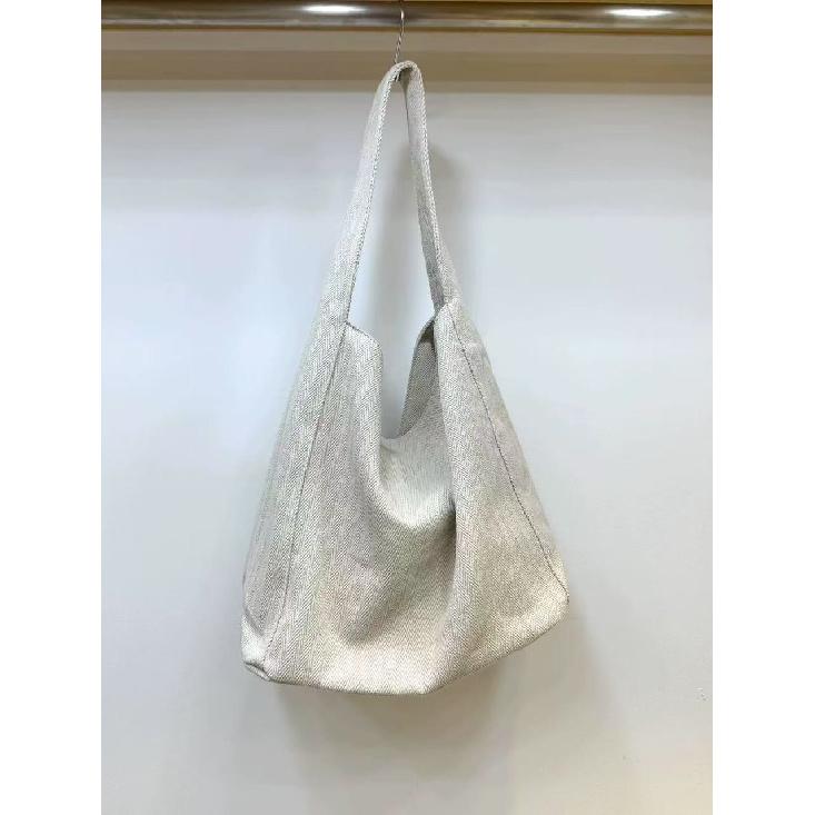 Korean Style Large Capacity Lazy Style Denim Canvas Bag New Niche Commuter Shoulder Bag Versatile Underarm Tote Bag